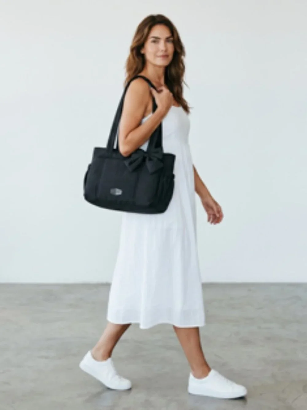 NEW BagSmart Crushed Bow Purse Tote Commuter travel bag NWT